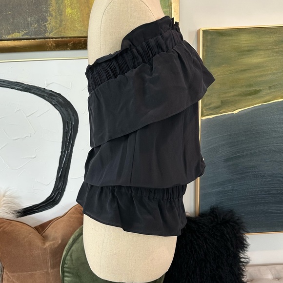 Ty Collection by Tiffany Saidnia 💯 Silk Strapless Ruffle Button Down Blouse - Picture 4 of 9